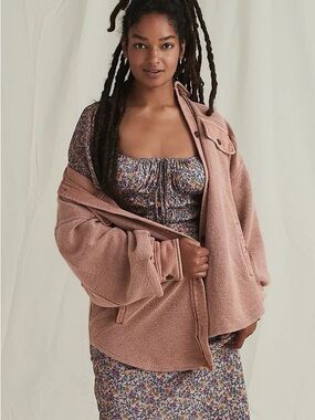 Free People Large Aglow Romantic Smocked Feminine Midi Dress In Rose Tyrie